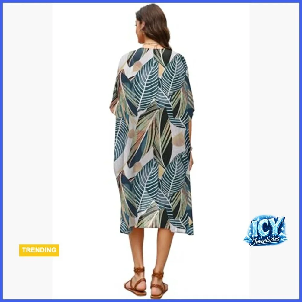 Lightweight Kimono Coverup for Swimwear, Sheer Quick-Drying Fabric
